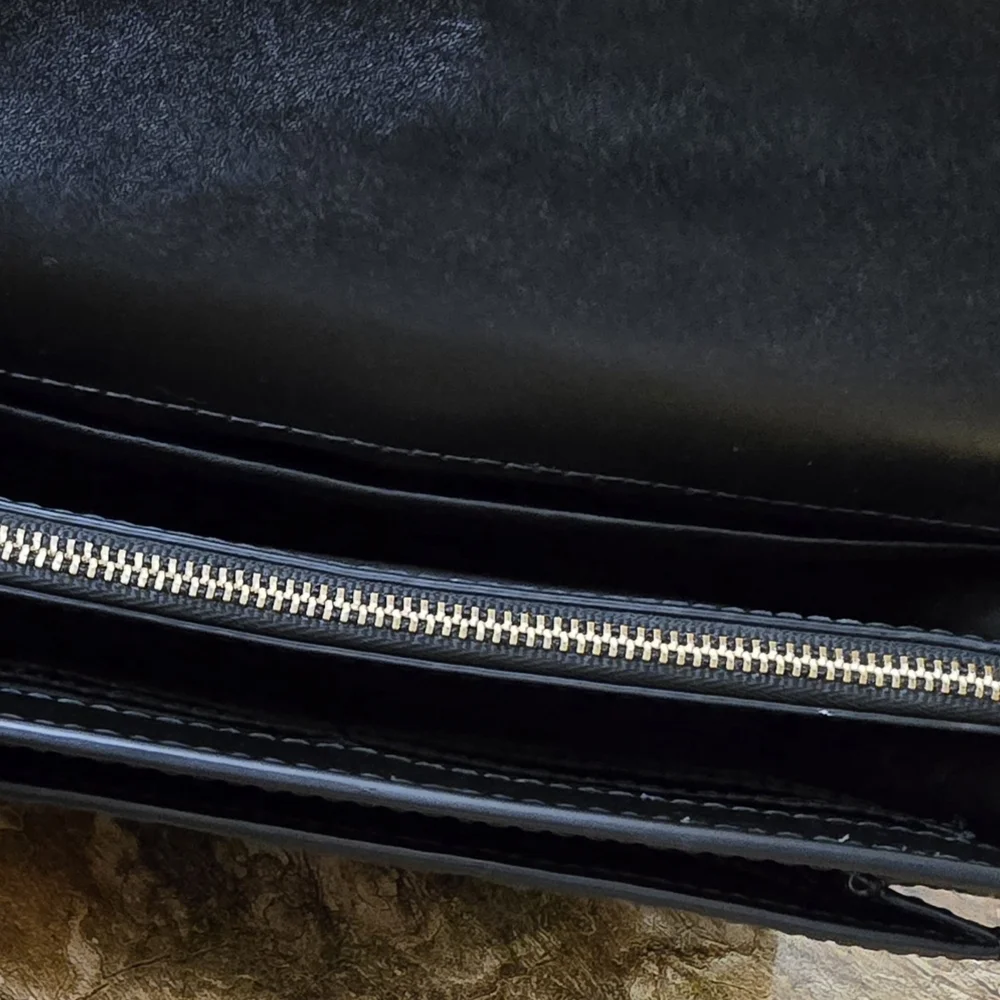 Michael Kors Black Leather Shoulder Bag w/ Gold Chain Strap + FREE Bag Scarf